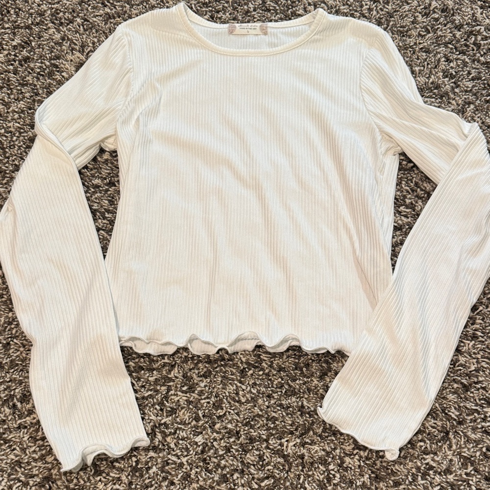 Altar'd State Cream Long Sleeve Top